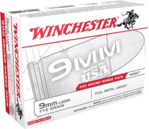 Winchester White Box Brass 9mm 200Rds 115 GR FMJ