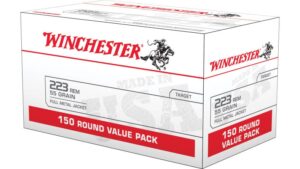 Winchester Brass Ammo .223 Rem 55-Grain 150-Rounds FMJ Value Pack