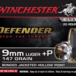 Winchester Win Ammo Supreme Elite 9mm 147 Grain Pdx1 Defender 9mm Luger Jacketed Hollow Point (JHP) 20 Rounds