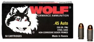 Wolf Performance Ammo Military Classic Steel .45 ACP 50-Rounds per Box / 500 Rounds per Case