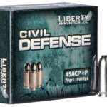 Liberty Ammunition Civil Defense Nickel Plated Brass .45 ACP 78-Grain 20-Rounds HP