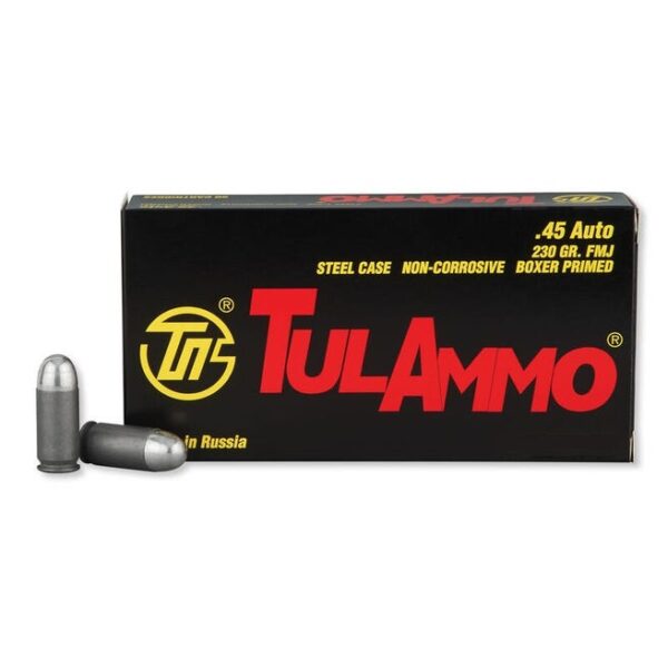 Tula Centerfire Handgun Steel .45 ACP 230-Grain 500-Rounds FMJ