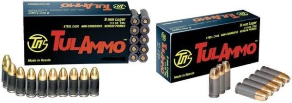 TulAmmo Centerfire Handgun Steel 9mm 115-Grain 1000-Rounds FMJ