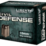 Liberty Ammunition Civil Defense Nickel Plated Brass 10mm 60 Grain 20-Rounds HP