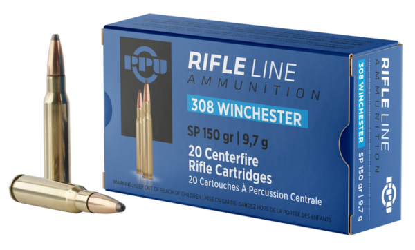 PPU Centerfire Rifle Brass .308 Win 150-Grain 20-Rounds SP