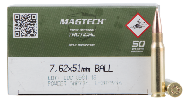 MagTech Tactical/Training Brass 7.62 X 51 147-Grain 50-Rounds FMJ