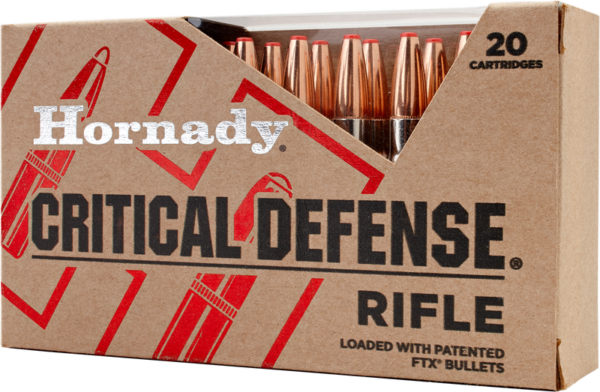 Hornady Critical Defense Nickel Plated Brass .308 Win 155-Grain 20-Rounds FTX