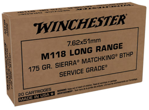 Winchester Service Grade Brass .308 Win 175-Grain 20-Rounds SMKHPBT