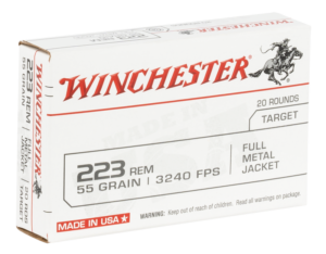 Winchester USA Brass .223 Rem 55-Grain 20-Rounds FMJ