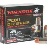 Winchester PDX1 Defender Nickel Plated Brass .45 ACP 230-Grain 20-Rounds BJHP