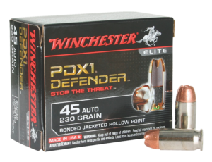 Winchester PDX1 Defender Nickel Plated Brass .45 ACP 230-Grain 20-Rounds BJHP