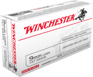 Winchester USA Brass 9mm 115-Grain 50-Rounds JHP