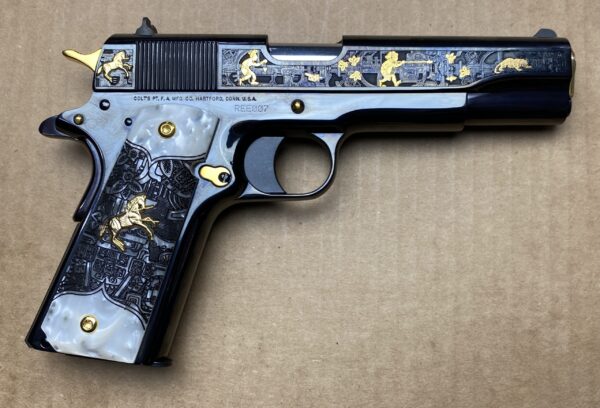 Colt Aztec Jaguar Azul 1911 38 Super 1 of 20 Limited Edition Serial #7 02991Z