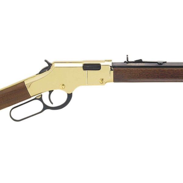 Henry Golden Boy Compact Polished Brass/Blued Lever Action Rifle - 22 Long Rifle - 16.25in