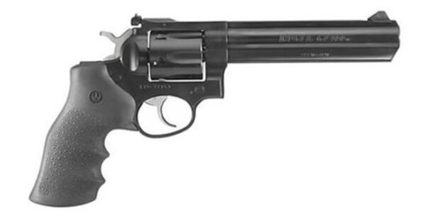 Ruger GP100 357 Mag/38 Spl Alloy Steel 6" Heavy Barrel 6rd Black Hogue Monogrip Blued