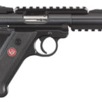 Ruger Mark IV Tactical .22 LR 4.4 Inch Threaded Barrel Adjustable Rear Sight Top/Bottom Picatinny Rail Checkered Natural Angle Grip 10 Round