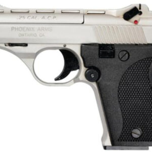 Phoenix Model HP .25 ACP 3 Inch Barrel Nickel Finish Black Grips 10 Rd Mag