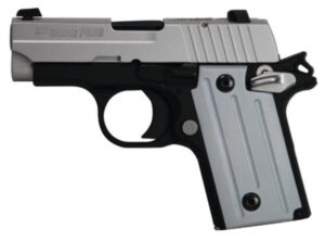 Sig P238 380 ACP 2.7In 2-Tone Black/Stainless SAO Siglite Polymer Grip (1) 6rd Steel MAG CA Compliant